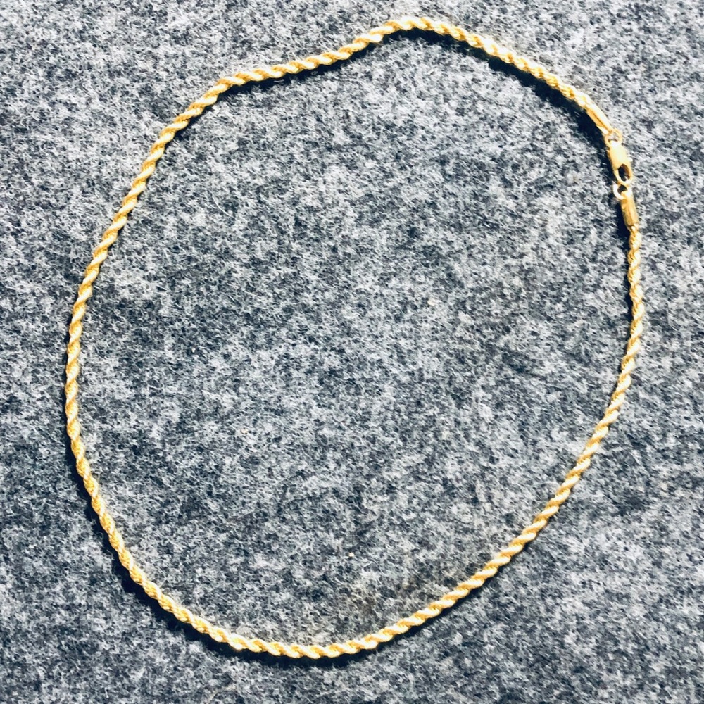 18K gold filled rope necklace
